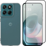 Vivid Set Tpu Clear Case + Full Face Tempered Glass Moto G77 5G - (VIVGGS000029)