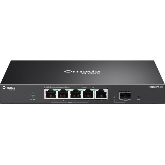 TP-Link Omada 5-Port 2.5G BASE-T And 1-Port 10GE SFP+ Easy Managed Switch With 4-Port PoE++ - (ES206XPP-M2)