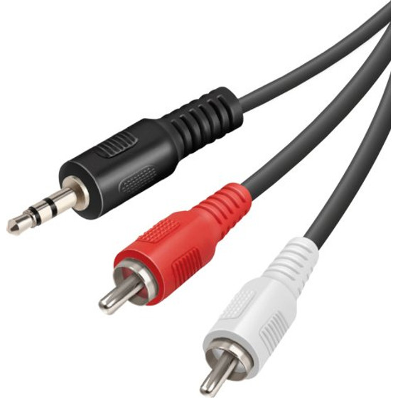 Vivanco Audio Connection 3.5mm Jack Cable To 2x Rca 1.5m Black - (VVAJACK2RCA18M)