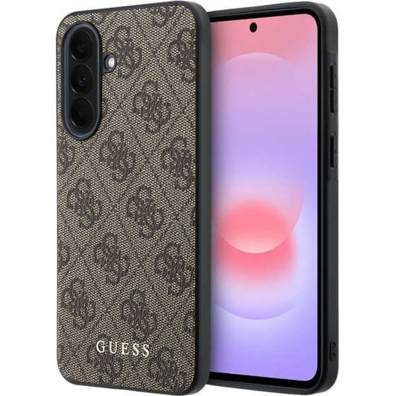 Guess Pu 4G Metal Classic Logo Case For Samsung Galaxy A37 Brown - (GUHCSA37G4GFBR)
