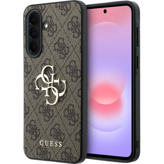 Guess Pu 4G Metal Logo Case For Samsung Galaxy A37 Brown - (GUHCSA374GMGBR)