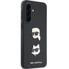 Karl Lagerfeld Liquid Silicone Metal Karl And Choupette Case For Samsung Galaxy A37 Black - (KLHCSA37PSFDHPOK)