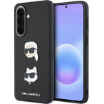 Karl Lagerfeld Liquid Silicone Metal Karl And Choupette Case For Samsung Galaxy A57 Black - (KLHCSA57PSFDHPOK)