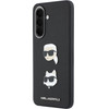 Karl Lagerfeld Liquid Silicone Metal Karl And Choupette Case For Samsung Galaxy A57 Black - (KLHCSA57PSFDHPOK)