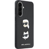 Karl Lagerfeld Liquid Silicone Metal Karl And Choupette Case For Samsung Galaxy A57 Black - (KLHCSA57PSFDHPOK)