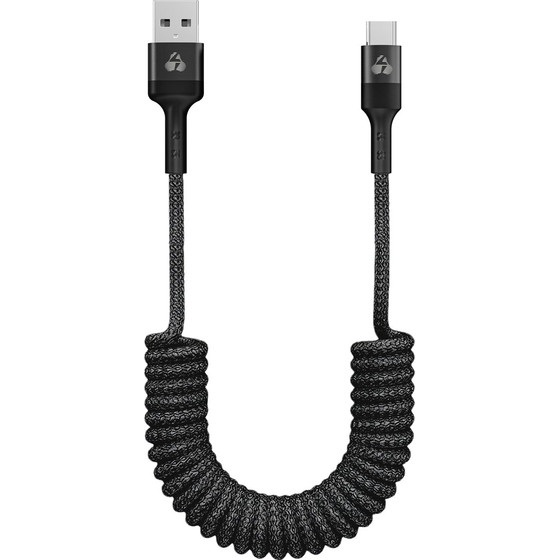 Powertech ������� USB-C �� Usb �� Spiral �������, Pd 60W, 480Mbps, 1m, ����� - (PTR-0197)