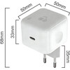 Powertech ��������� ������ �� �������, USB-C, 40 ��� 60W, GaN, AVS, ������ - (PT-1581)
