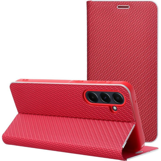 Flip Case For Samsung A27 Luna Book Carbon Red OEM