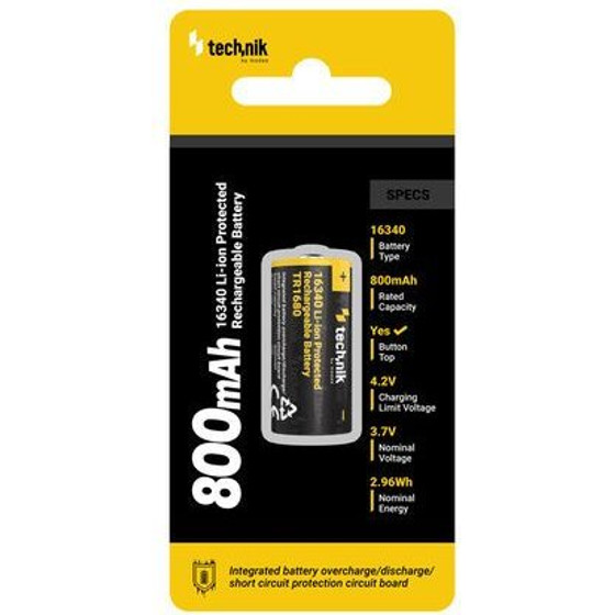 Technik ���������������� �������� 16340 RCR123 800mAh 3,7V B1 - (TR1680)