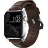 Nomad Traditional Band, silver/Brown - Aw Ultra 2/1 (49mm) 9/8/7 (45mm)/6/SE/5/4 (44mm)/3/2/1 (42mm) - (NM1A4RST00)