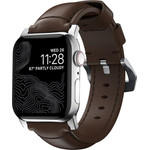 Nomad Traditional Band, silver/Brown - Aw Ultra 2/1 (49mm) 9/8/7 (45mm)/6/SE/5/4 (44mm)/3/2/1 (42mm) - (NM1A4RST00)