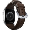 Nomad Traditional Band, silver/Brown - Aw Ultra 2/1 (49mm) 9/8/7 (45mm)/6/SE/5/4 (44mm)/3/2/1 (42mm) - (NM1A4RST00)