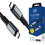 3MK Hyper Cable N-Series USB-C To USB-C Thunderbolt 4 Cable 2m 48V/5A 240W Black