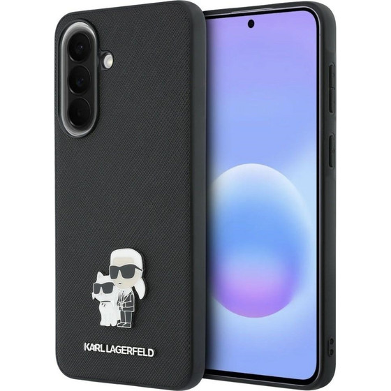 Karl Lagerfeld Case Saffiano w/ Karl&Choupette Metal Logo For Samsung Galaxy A37 5G Black - (KLHCSA37PSAKCMPK)