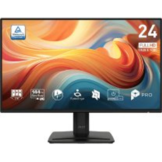 MSI Monitor Pro MP243 E14, Flat Ips FHD, 24'', 16:9, 300 CD/M2, 1500:1, 1MS, 144Hz, 1920x1080, HDMI/DP/Hp OUT, 2X2W SPEAKERS, TILT, BLACK, 2YW. - (9S6-3PD1CT-022)