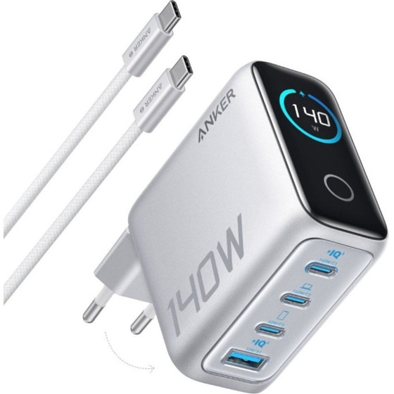 Anker ��������� 1xUSB-A 3xUSB-C 140W 5A ��� ������� USB-C ���� (Zolo) - (0194644289607)