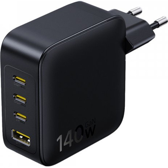 Baseus Wall Charger Enerfill FH11, 140W, 5A, 1 x USB-A - 3 x USB-C, Black E0121J00