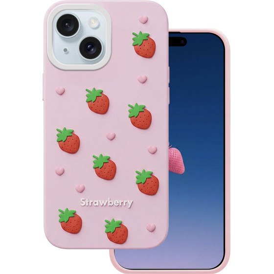 TFO Strawberry Case For Iphone 13 / 14 / 15 6,1'' pink