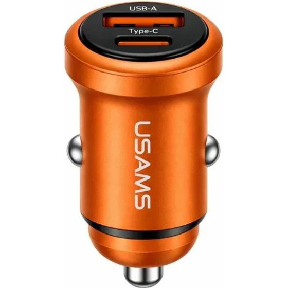 Usams ��������� ����������� CC322, Usb & USB-C, 30W, ��������� - (CC322CC02)