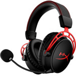 HP Hyperx Cloud Alpha Wireless Gaming Headset - Virtual 7.1-Surround/Dts Headphone:X 2.0/Spatial Audio/Over-Ear - black/Rot - (4P5D4AA)