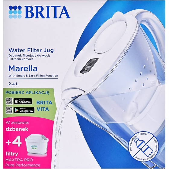 Brita Marella + 4 Maxtra Pro Pp Filter Jug - (1056041)