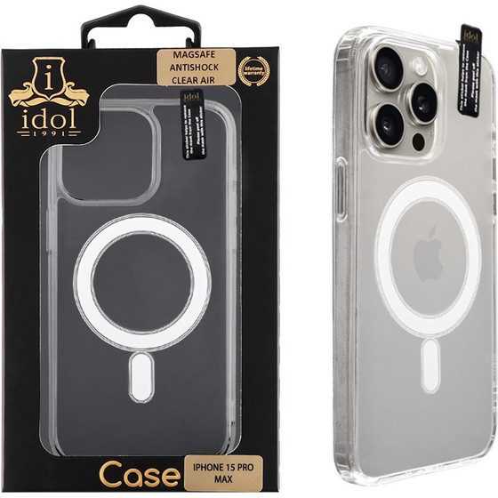 Idol 1991 ���� Iphone 15 Pro Max 6.7'' Super Magsafe Antishock Clear Air Back Cover Tpu Camera Guard �������