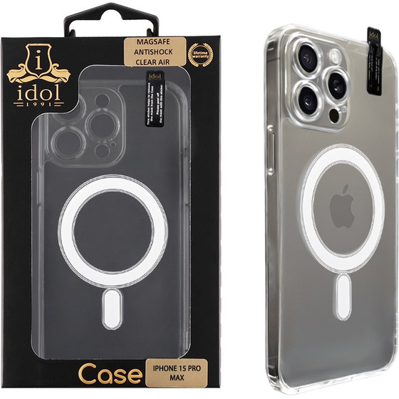 Idol 1991 ���� Iphone 15 Pro Max 6.7'' Super Magsafe Antishock Clear Air Back Cover Tpu Full Camera Protection �������