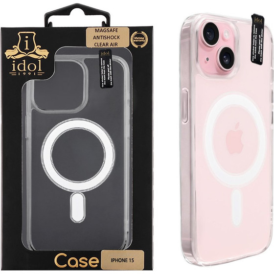 Idol 1991 ���� Iphone 15 6.1'' Super Magsafe Antishock Clear Air Back Cover Tpu Camera Guard �������