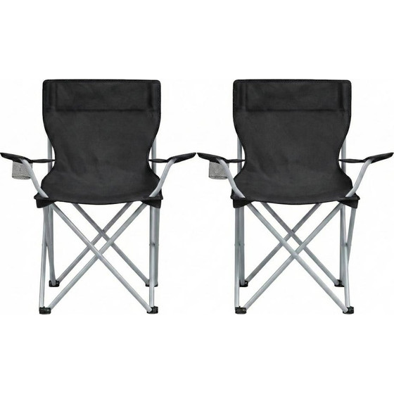 Songmics Camping Chair Set Of 2 Black 84x52x81cm - (GCB01BK)