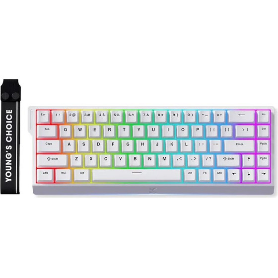 MCHOSE Gaming Mechanical Keyboard Ace 68 - 8K, Ice Blue Magnetic Switch [Linear] (English US), White - (MC-ACE68-15)