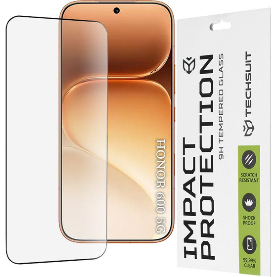 Techsuit - 111D Full Cover / Full Glue Glass - Honor 600 / 600 Pro - Black