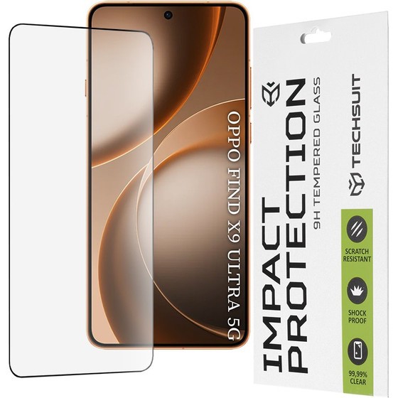 Techsuit - 111D Full Cover / Full Glue Glass - Oppo Find X9 Ultra - Black