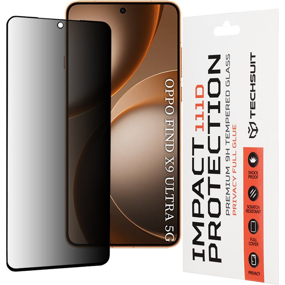 Techsuit - 111D Privacy Full Glue - Oppo Find X9 Ultra - Black
