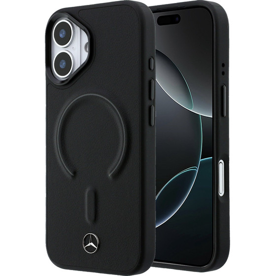 MERCEDES Pu Leather 3D Magsafe Case For Iphone 17 Black - (MEHMP17S25PEMMOK)