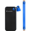 Verbatim External Drive Pocket Ssd 256GB USB-C 3.2 gen.2 black-Blue - (32416)