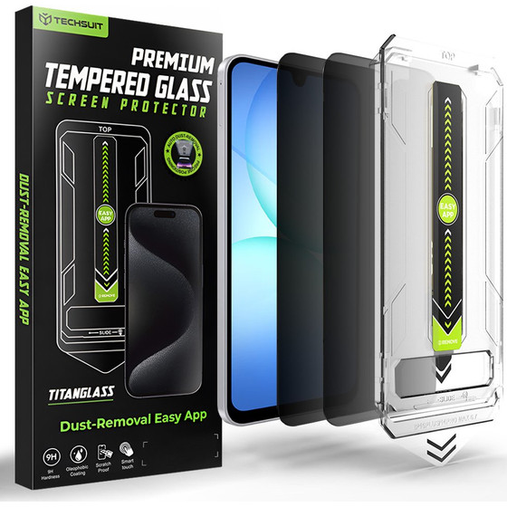 Techsuit - [Fingerprint Unlock Compatible] Titanglass Crystalhd (2 pack) - Samsung Galaxy A16 4G / A16 5G / A17 4G / A17 5G - Privacy