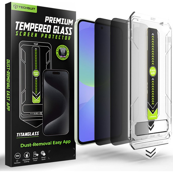 Techsuit - [Fingerprint Unlock Compatible] Titanglass Crystalhd (2 pack) - Samsung Galaxy A36 5G / A37 5G - Privacy