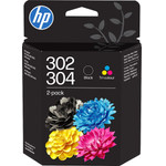 HP 302_304 Tri-color_Black Ink Crtg 2-Pk - (B82L1AE)