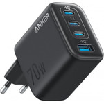 Anker Wall Charger Zolo, 70W, 3.5A, 1 x USB-A - 3 x USB-C, Black - (A121CG11)