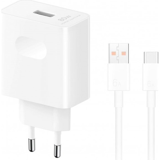 Honor Wall Charger , 80W, 1 x USB-A, With USB-C Cable, White - (5503ACLJ)