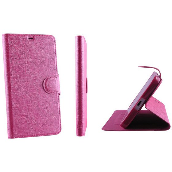 ���� SAMSUNG G928 S6 EDGE+ LINE LEATHER-TPU BOOK STAND PINK VL