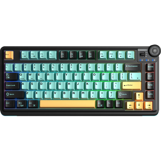 Aula Wireless Gaming Mechanical Keyboard AU75 - Bloomfield Switch [Linear] (English US), Turmeric Yellow - (AU75-BS-YELLOW)