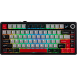Aula Wireless Gaming Mechanical Keyboard F75 Max - Reaper Switch [Linear] (English US), Black, Red - (F75MAX-RS-BR)