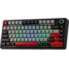 Aula Wireless Gaming Mechanical Keyboard F75 Max - Reaper Switch [Linear] (English US), Black, Red - (F75MAX-RS-BR)