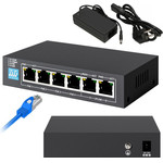 EXTRALINK Krios Poe Switch, 4x Gigabit PoE/PoE+, 2x RJ45 Gigabit Uplink, 60W - (EX.14305)