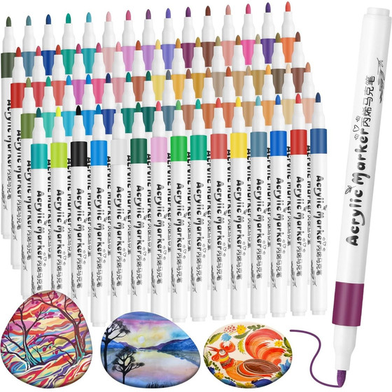 EXTRALINK Set Of Acrylic Markers 60 Colors | Painting 60 Pcs - (EX.97546)