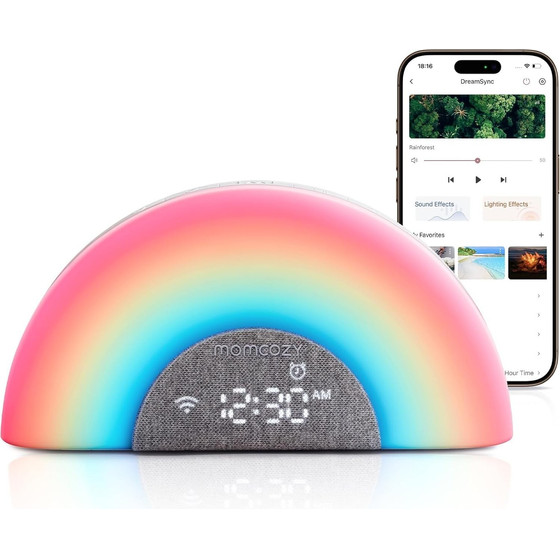 MOMCOZY WN05 Rainbow White Noise Machine Grey - (WN010-WG12BA-A)