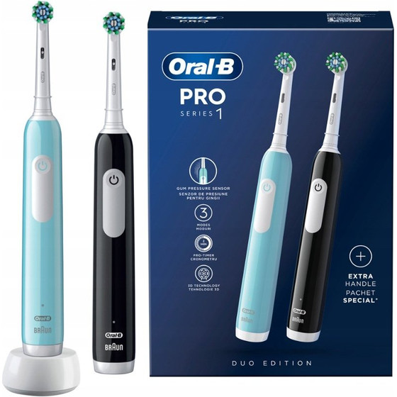 Oral-B Electric Toothbrush Pro Series 1 Duo Black / Blue Box - (Pro Series 1 Duo Black BLUE)