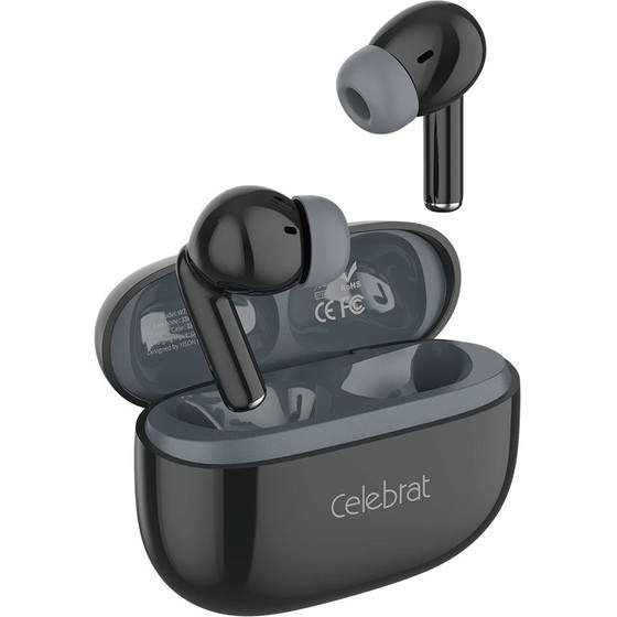 Celebrat Earphones �� ���� �������� W73, True Wireless, 13mm, 33/380mAh, ����� - (W73-BK)