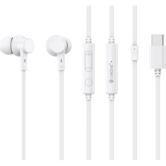 Celebrat Earphones �� ��������� G40, USB-C �������, 10mm, 1.2m, ����� - (G40-WH)